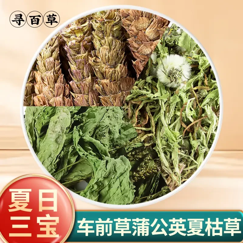 三宝组合蒲公英车前草夏枯草新鲜干货泡茶网红口粮茶