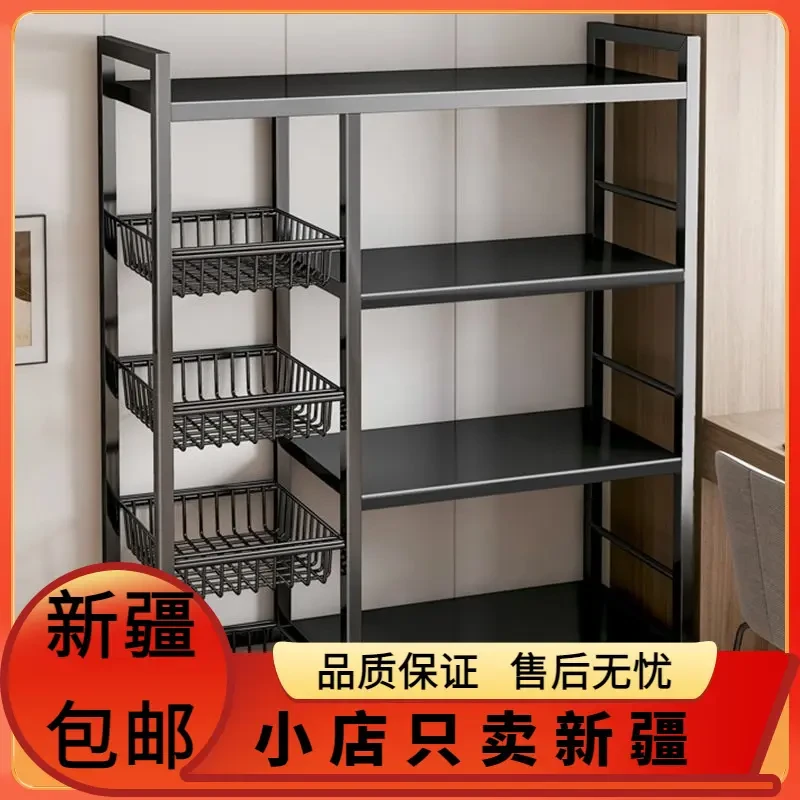 新疆包邮厨房置物架落地多层收纳架蔬菜篮子多功能零食架杂物货架