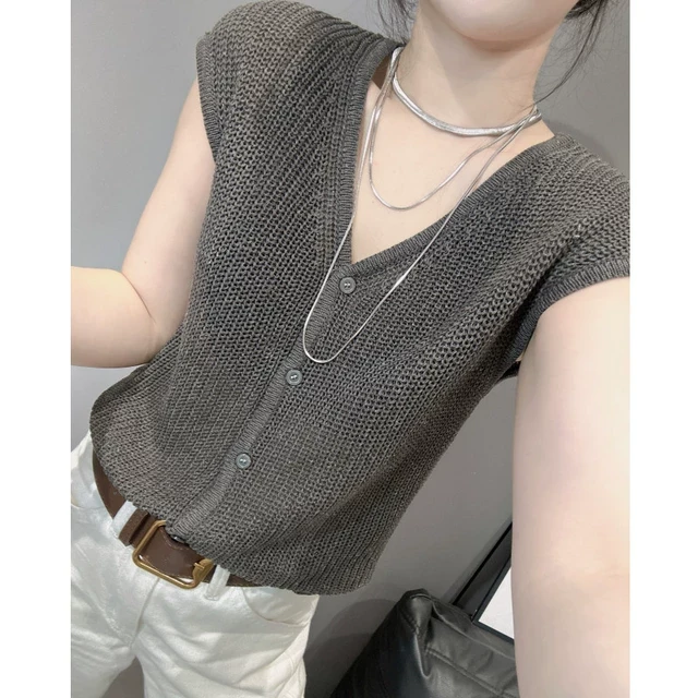 夏季新款修身V领冰丝短袖开衫女针织衫性感镂空气质外搭罩衫上衣