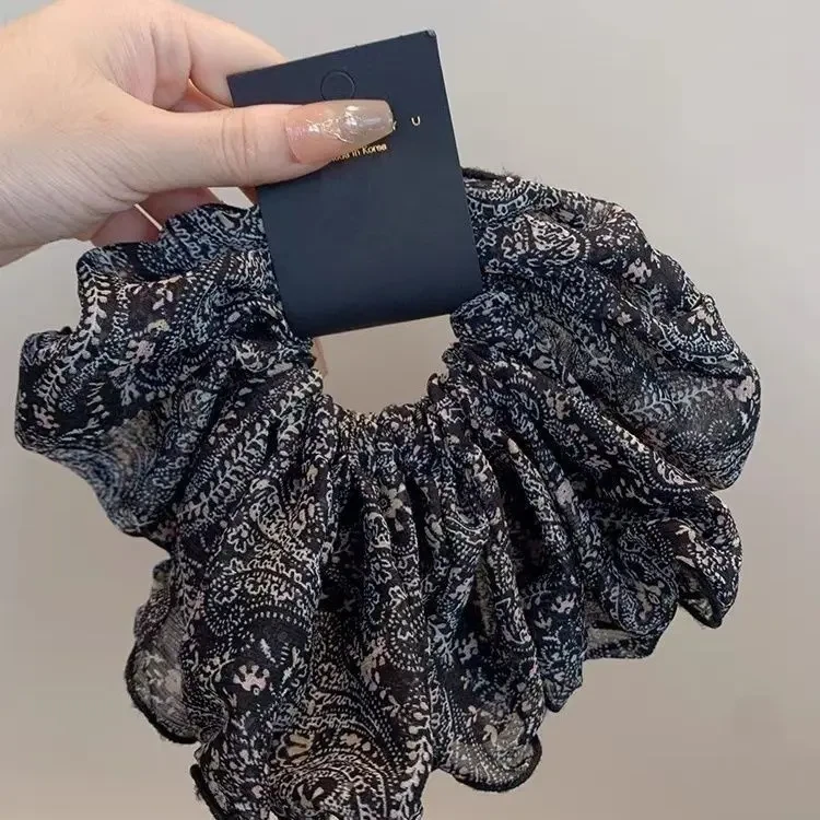 复古高级感碎花大号发圈扎马尾气质百搭大肠发圈头绳印花头花发饰