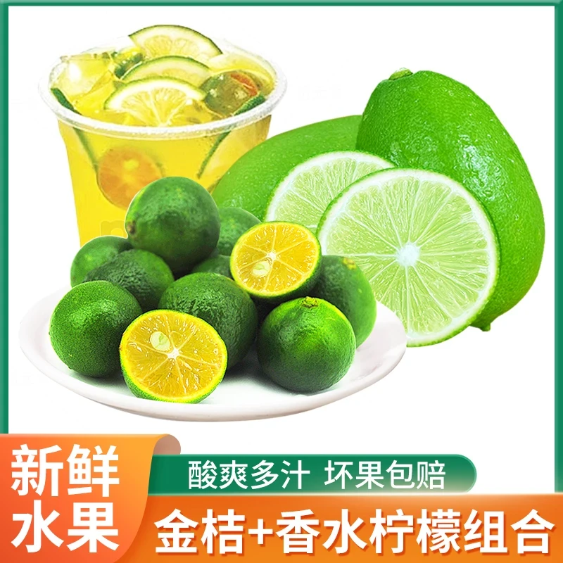 无籽香水柠檬搭配海南一级金桔现摘现发果香精选果奶茶店专用Q
