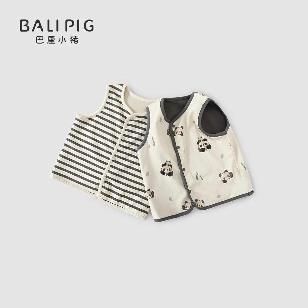 婴儿马甲春秋季小月龄宝宝纯棉开衫上衣男童女童外穿马褂儿童背心