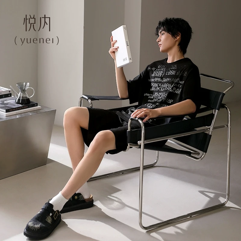 悦内凉感睡衣男夏季夏天莫代尔短袖短裤家居服休闲宽松大码可外穿