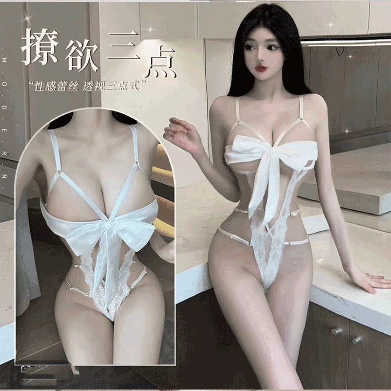 法式奢华蕾丝蝴蝶结薄款性感睡衣睡袍睡裙a5