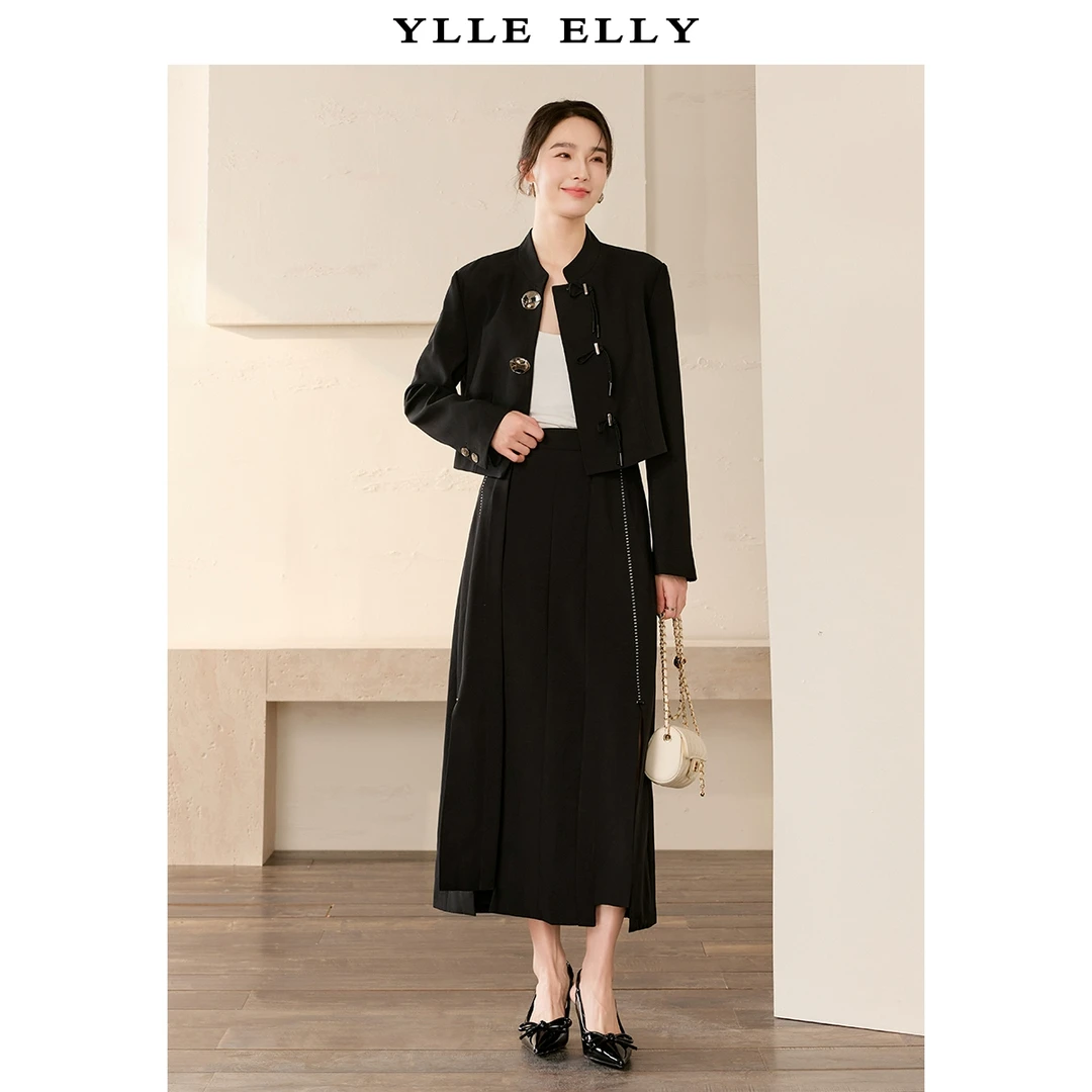 YLLE ELLY短外套女2025年春新款时尚百搭新中式国风立领夹克上衣