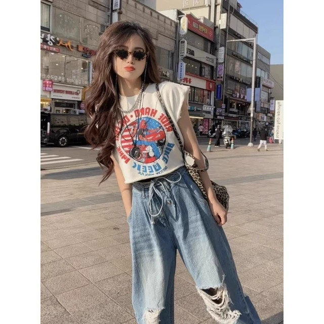 短款上衣女2025新款爆款夏季美式甜酷风个性卡通印花飞飞短袖t恤