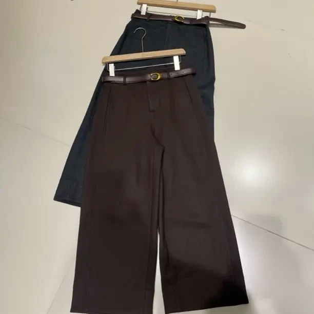 YOUNG DODO冬季高腰直筒阔腿裤子0022