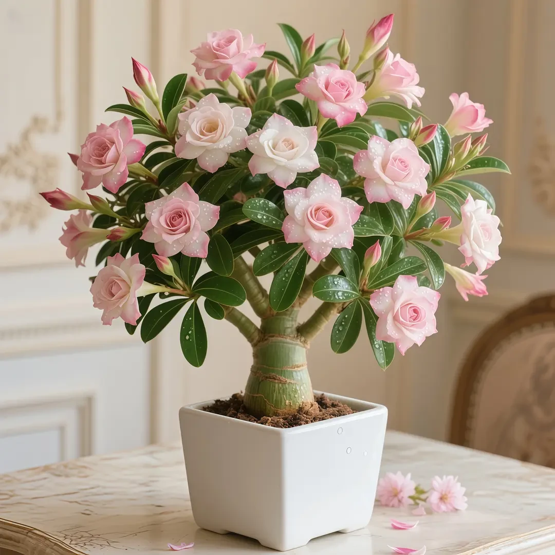 重瓣沙漠玫瑰盆栽室内耐寒热易存活四季好养浓香型花卉绿植驱蚊虫