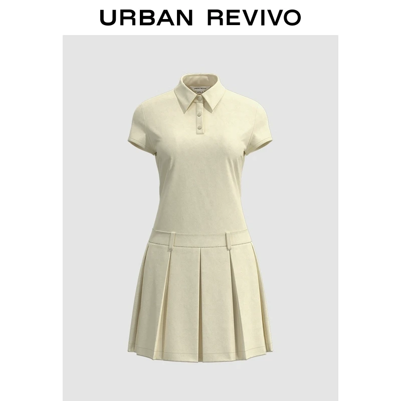 【宝藏裙】UR女装减龄学院风百褶短袖连衣裙UYY740010