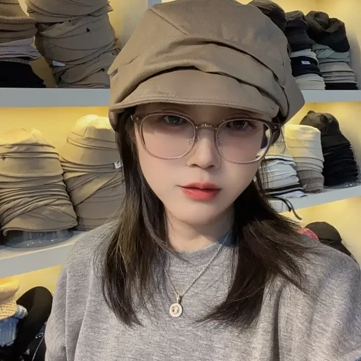 时尚平顶个性做旧夏季休闲通用褶皱鸭舌帽报童帽帽子