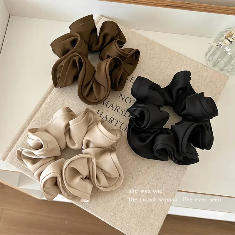 法式复古木耳边大肠发圈女脑勺扎马尾发绳高弹力耐用橡皮筋饰