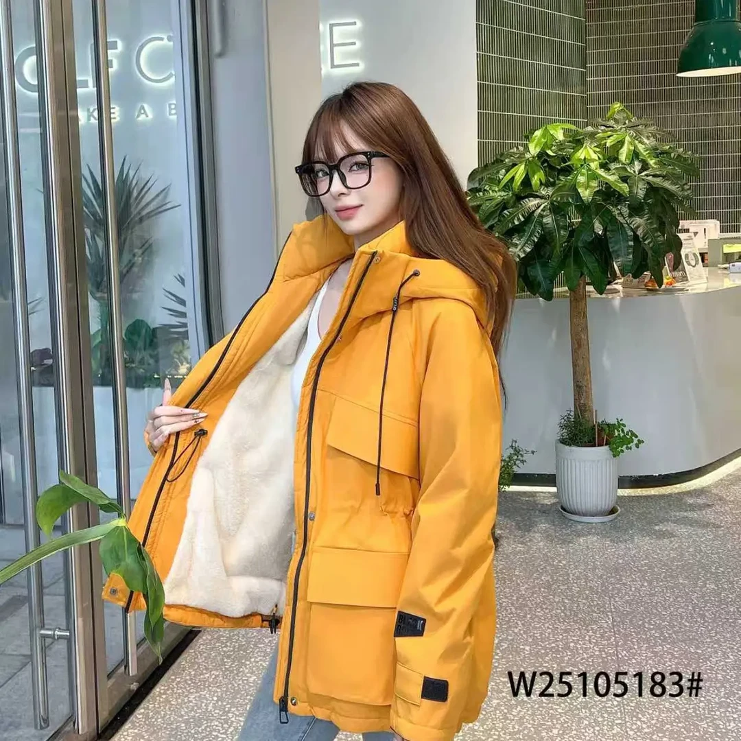 保暖工装风韩版拼接连帽短款极简风中长款秋冬