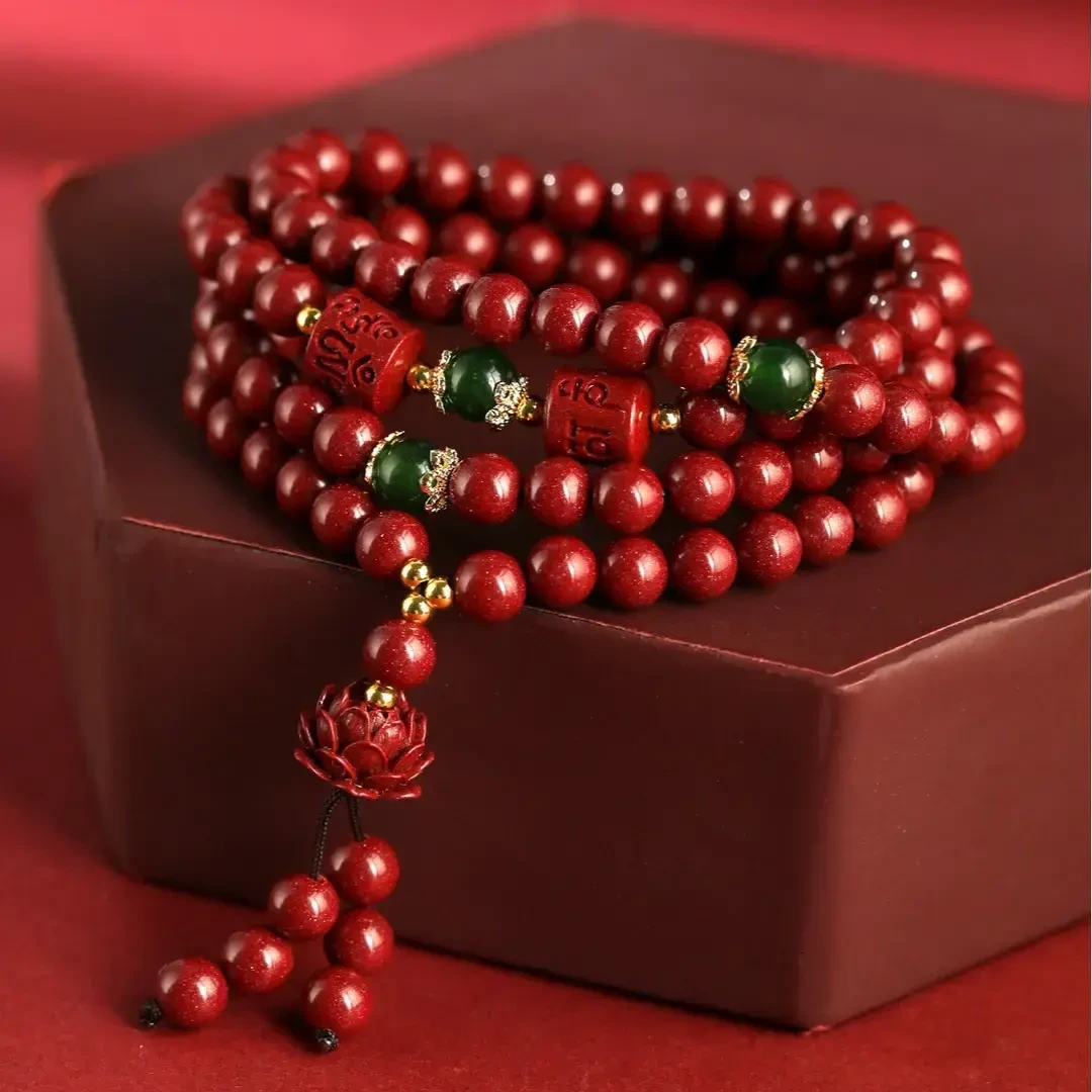 高含量朱砂转运珠多圈手链男女大气108颗串珠手串本