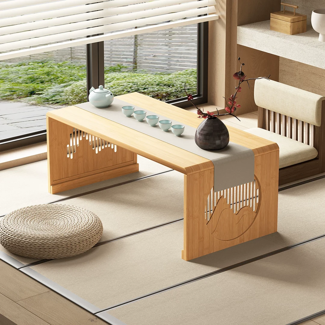 可折叠桌子小户型茶几客厅家用喝茶日式楠竹写字学习桌飘窗桌茶几