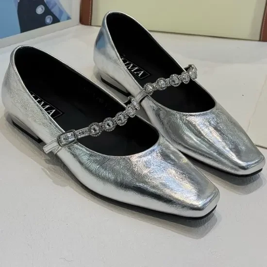 一脚蹬方头英伦风粗跟单鞋单鞋圆头女鞋懒人鞋玛丽珍浅口