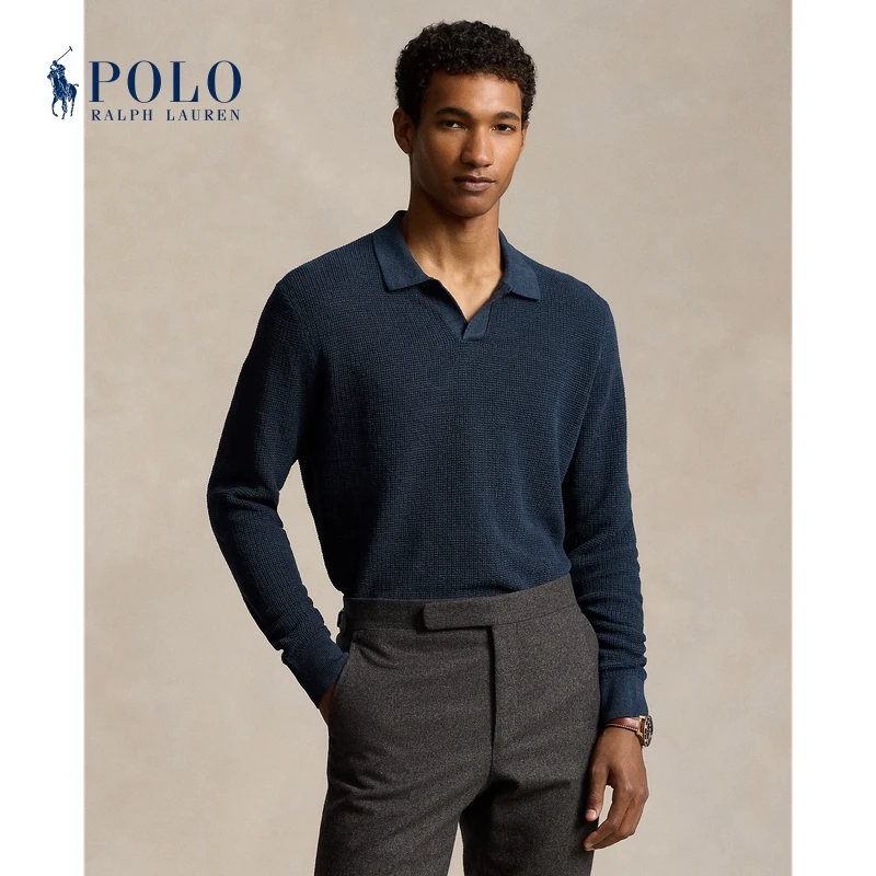 Ralph Lauren拉夫劳伦男装 24秋纹理感亚麻针织衫710946022