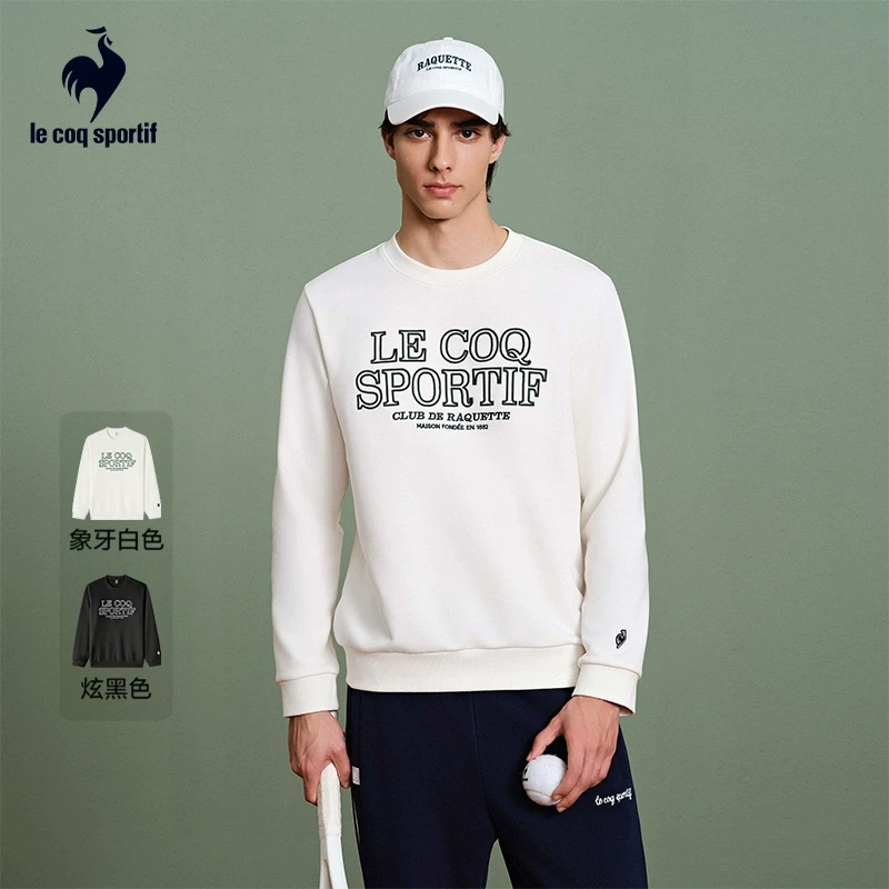 【网球】乐卡克法国公鸡秋季男款柔软复古刺绣卫衣L243MCNA2006