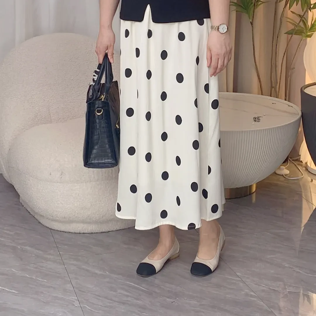 4【半身裙】2025年新款黑白圆点裙子 时尚高级感设计感 时尚百搭