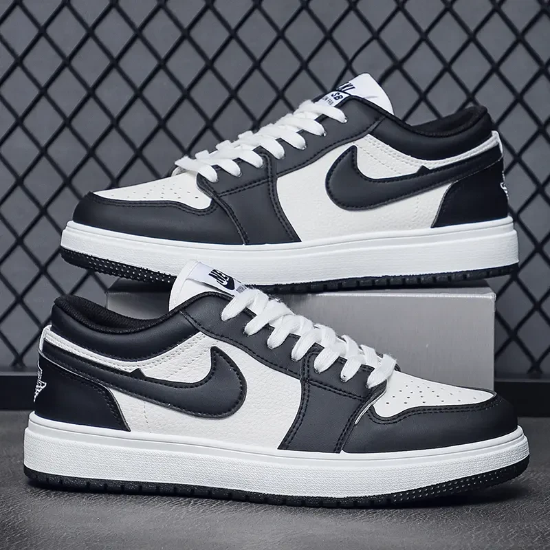 男鞋aj四季板鞋潮流百搭低帮钩子皮面透气学生男适配