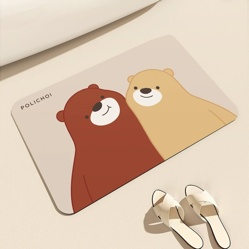 浴室吸水脚垫卫生间门口地垫厕所防滑垫子洗手间家用硅藻泥速干垫