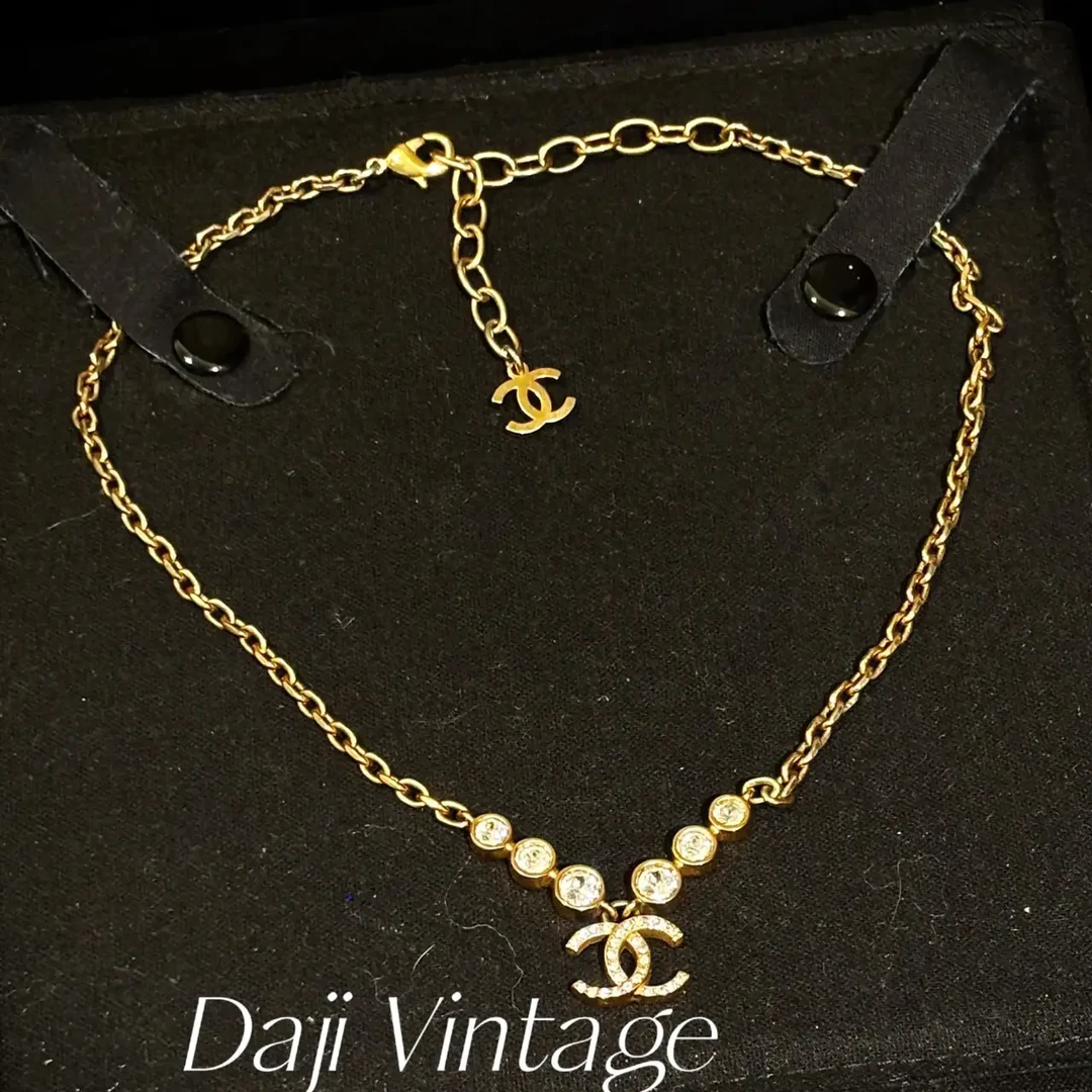 99新 Chanel/香奈儿 大吉中古/Chanel香奈儿21B金色双c镶钻项链