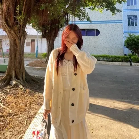 慵懒风连帽针织开衫软糯糯韩系外套女春秋装外穿宽松毛衣