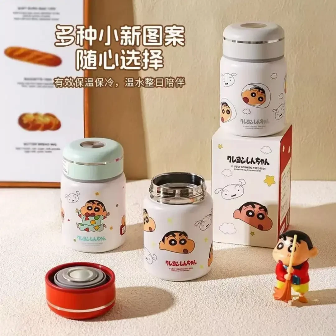 蜡笔小新保温杯新款女高颜值办公室咖啡杯情侣水杯便携可爱杯子