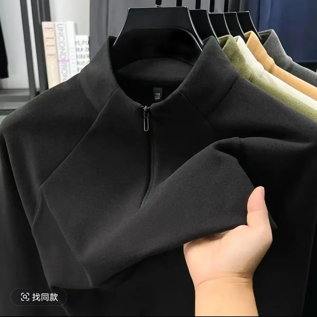 25新款上新3男士秋冬德绒加绒半拉链立领长袖卫衣休闲保暖打底衫