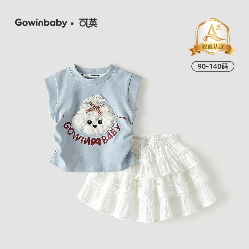 Gowinbaby/可英女童套装2025夏季款韩式女孩卡通夏装女宝洋气时髦