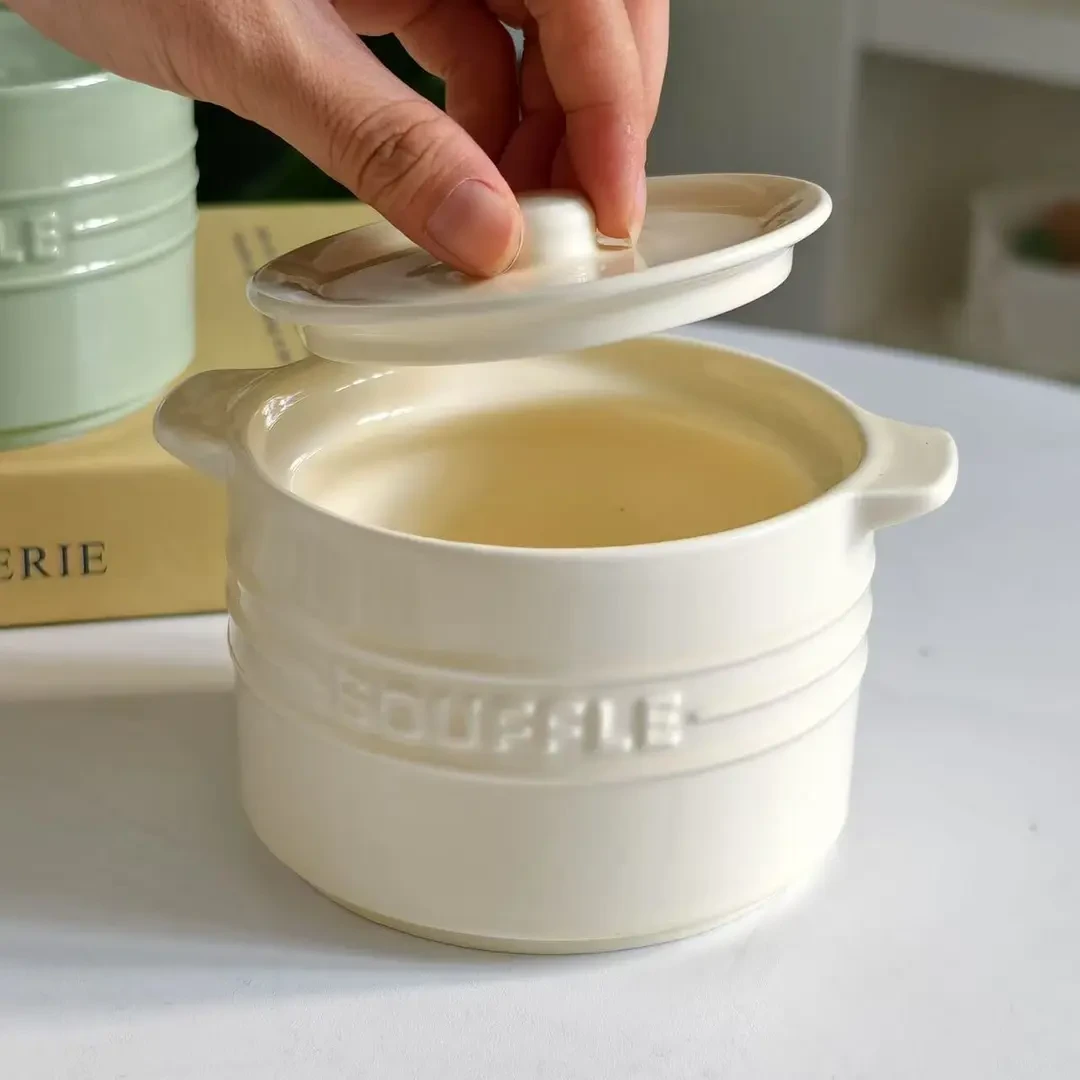 瓦罐煨汤炖盅家用商用隔水炖一人蒸蛋带盖炖罐沙县小吃陶瓷煲汤HR