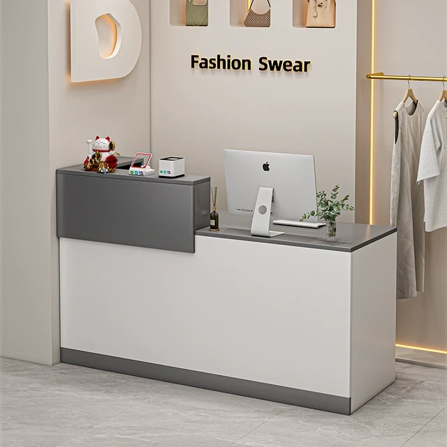 柜台收银台简约现代店铺小型服装店吧台桌商用餐饮店前台桌接待台