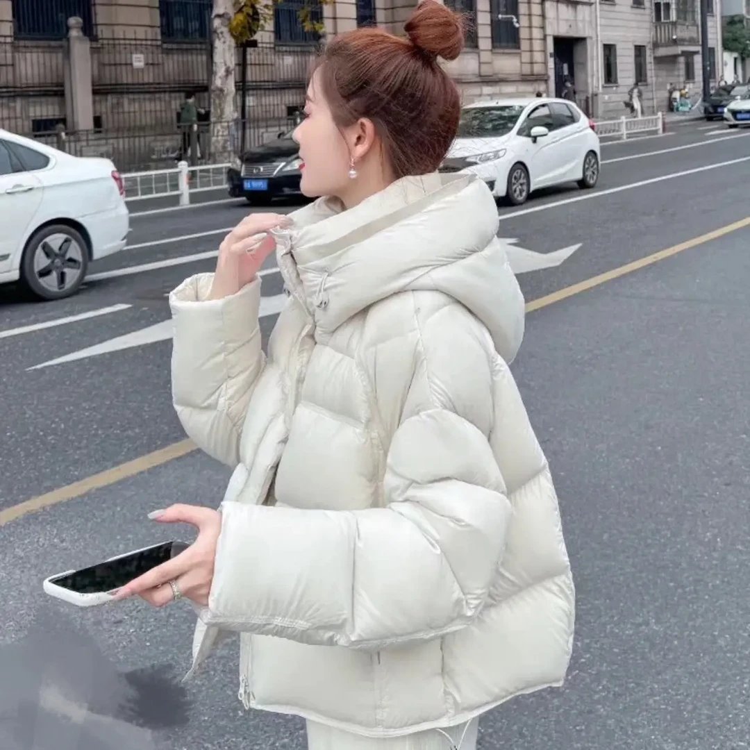 轻柔泡芙云朵羽绒服女短款小个子90白鸭绒显瘦龟背面包服加厚外套