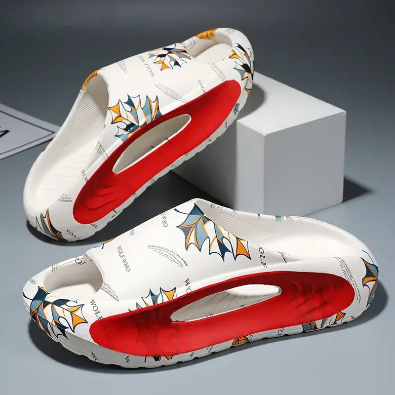 夏季国潮潮流运动沙滩防滑居家软底网红沙滩鞋情侣拖鞋外穿男休闲