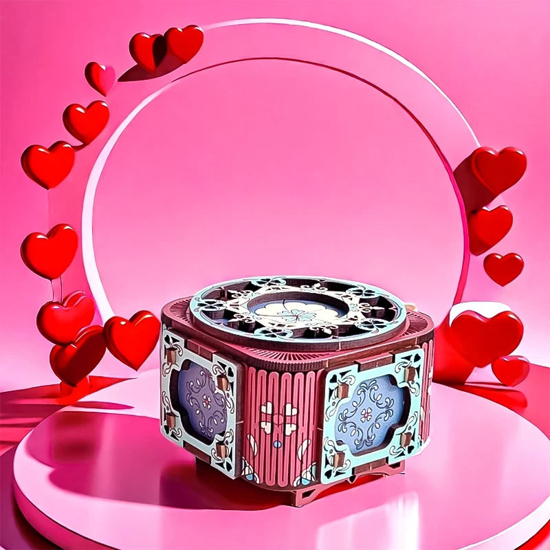 【果盟】八音盒积木拼装情人节手工天空之城送女生生日惊喜diy饰品
