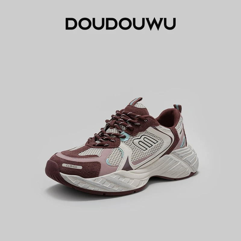 豆豆屋厚底老爹鞋女增高2025春秋新款韩版潮运动休闲松糕轻便女鞋