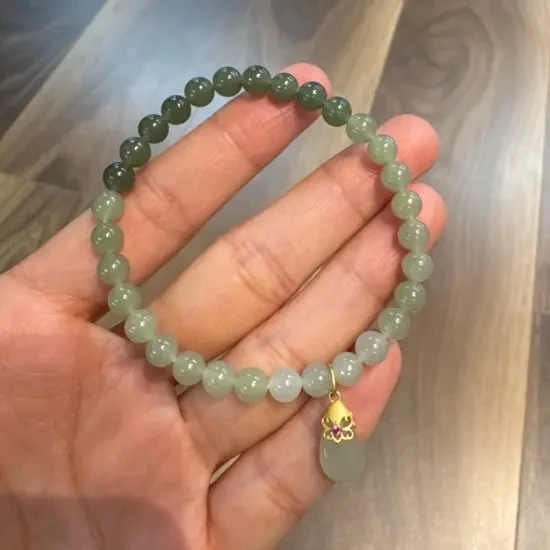 和田玉晴水渐变手串女款轻奢小众高级感