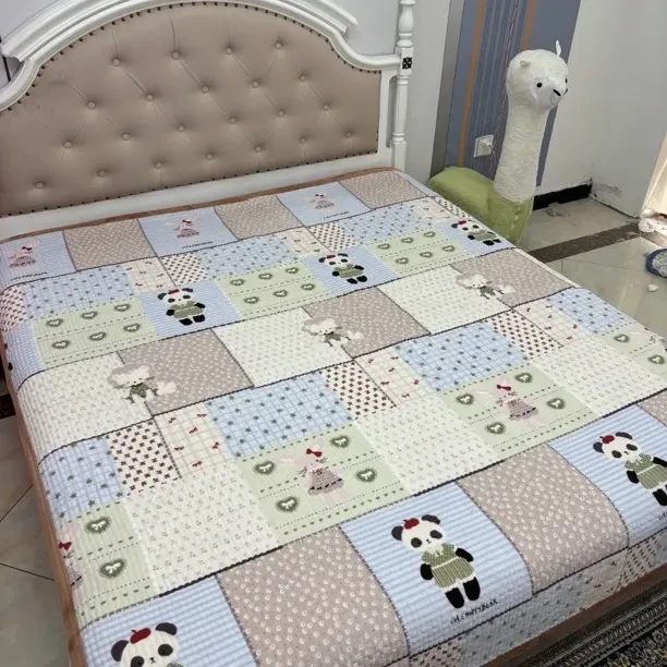 双面加厚加棉宝宝绒床盖（小熊猫）