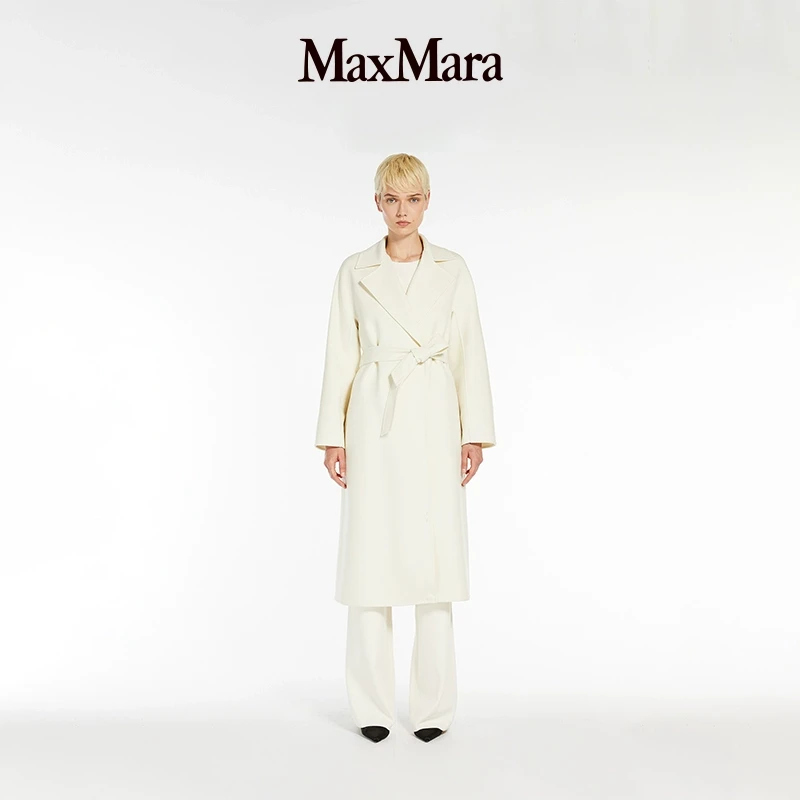 MaxMara 2025早春新品女装羊毛混纺系带大衣6011035106