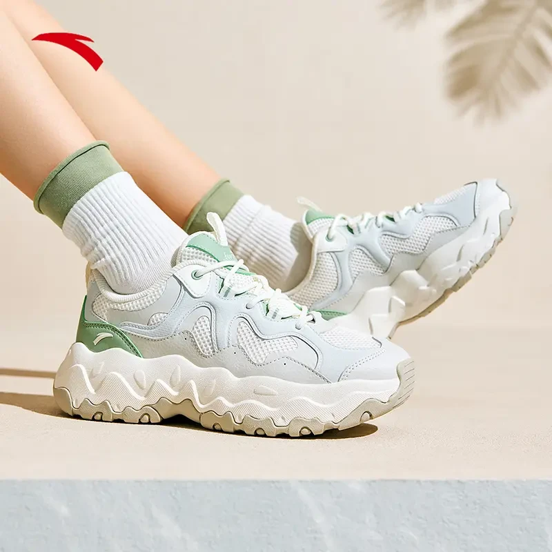 安踏松子厚底增高潮流休闲女鞋香菜鞋新款新款透气运动鞋