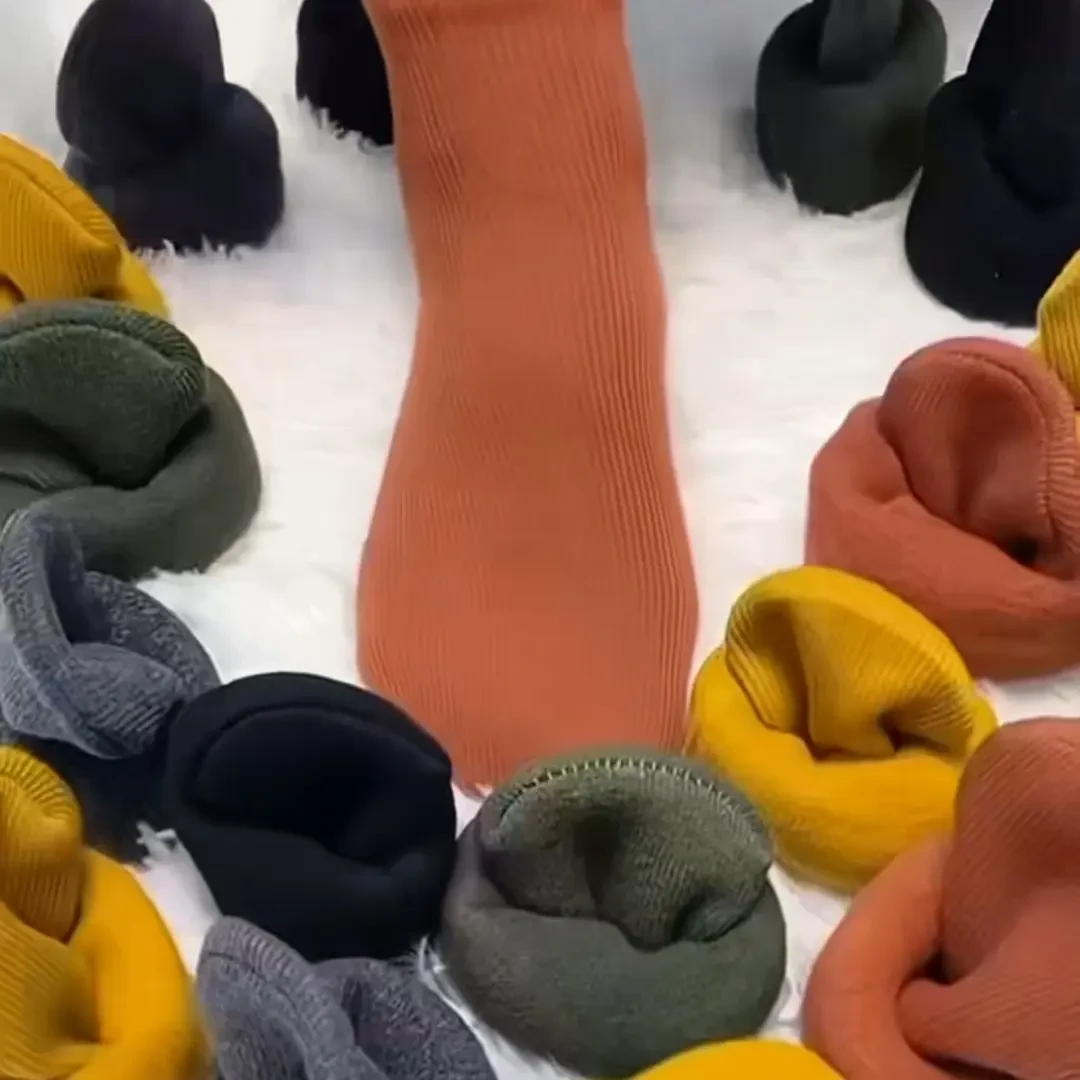 秋冬新款加绒加厚男女款中筒毛圈保暖防臭时尚潮流雪地袜