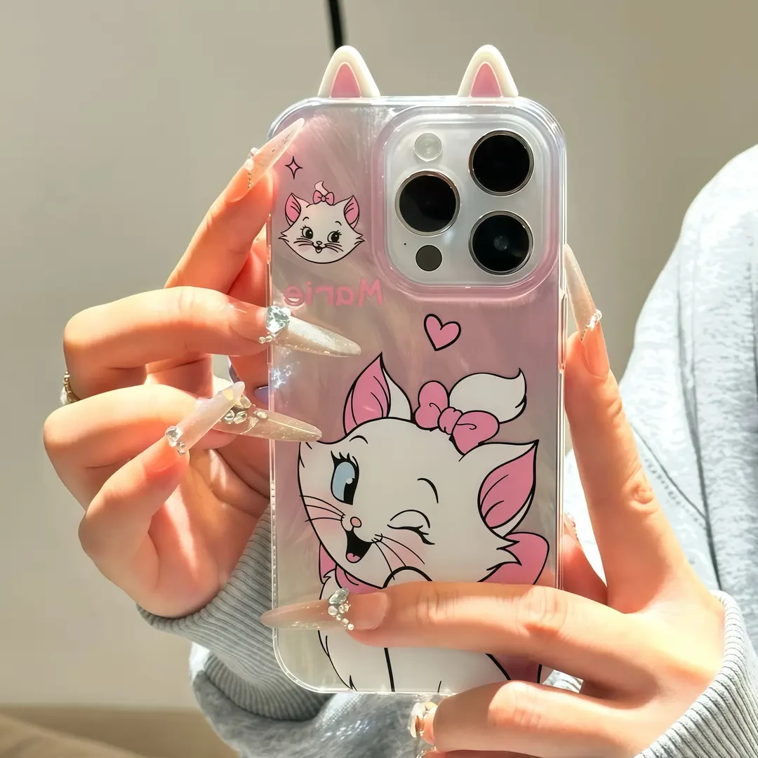 适用适用玛丽猫耳朵苹果15/16promax手机壳vivo华为p70硬oppo小米