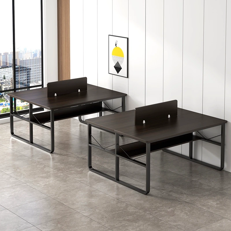 电脑桌双人位对面工位办公桌办公室2/4人简约现代四人位工作桌子
