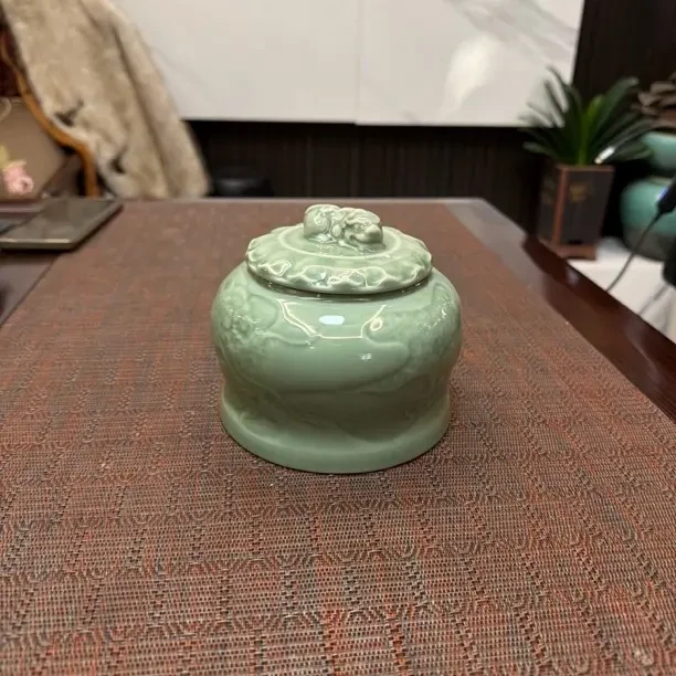 当代简约冰花开片山水陶瓷茶叶密封储物罐