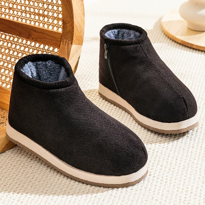 2025手工棉鞋男款冬季天加绒加厚保暖中老年人老头防滑家居室内棉