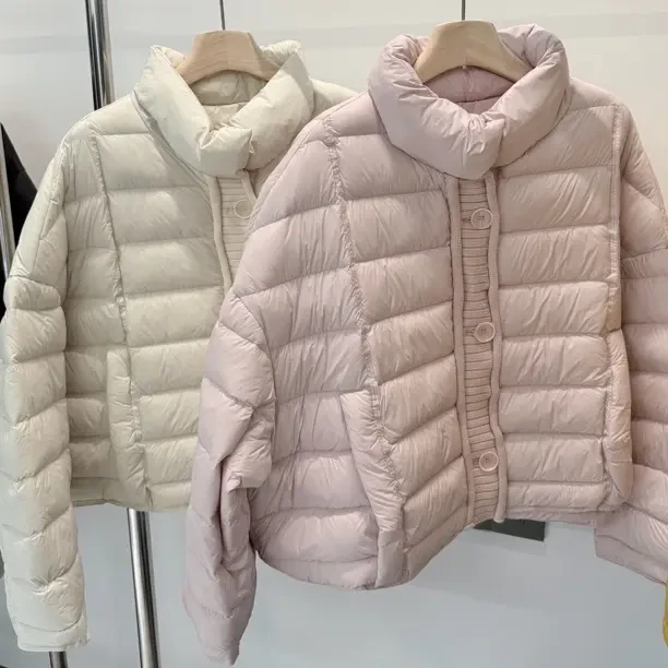 羽绒服90白鸭绒女立领拼接女时尚韩版短款百搭冬季