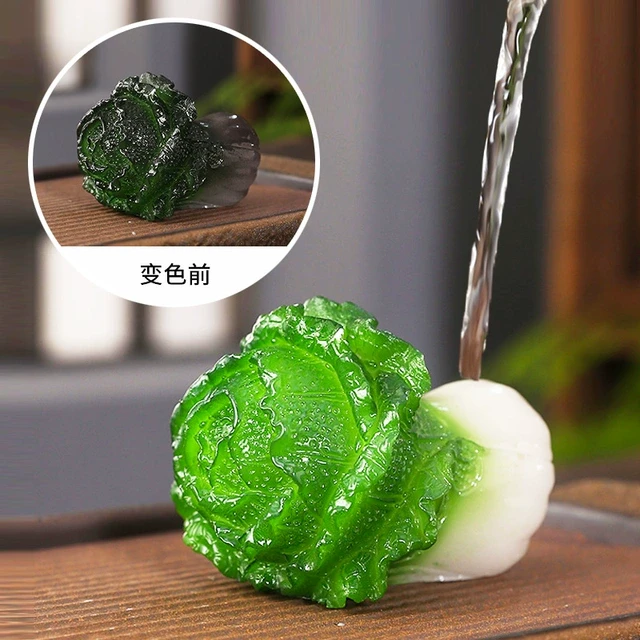 变色茶宠摆件招财白菜精品可养茶桌茶台茶具配件创意个性茶玩新品