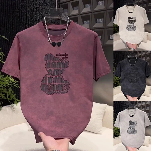 夏季男士新款时尚百搭短袖T恤帅气半袖宽松扎染帅气圆领休闲上衣