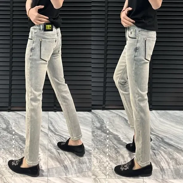 25年春夏款高端轻奢时尚百搭弹力修身小直筒牛仔裤细节裤型拉满男