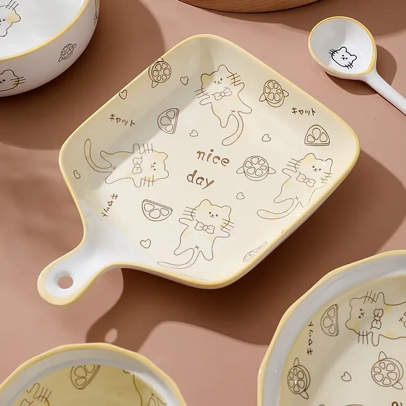 创意橘猫烘焙陶瓷餐具耐高温烤箱空气炸锅专用家用焗饭碗