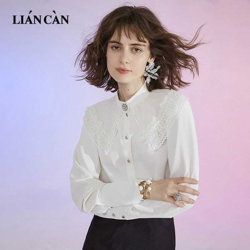 莲灿2025秋新商场同款波西米亚风设计师款荷叶边衬衫71AN318003